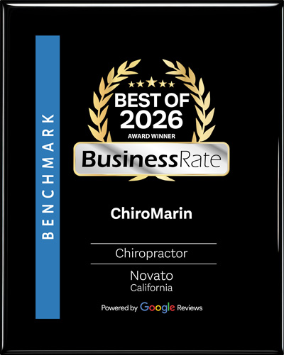 best of 2016 award plaque for chiropractic care in Novato