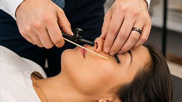 patient getting nasal specific adjustment in Novato, CA