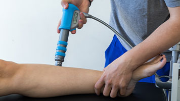 patient getting shockwave therapy in Novato, CA