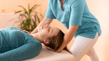 patient getting syntropy adjusting technique in Novato, CA